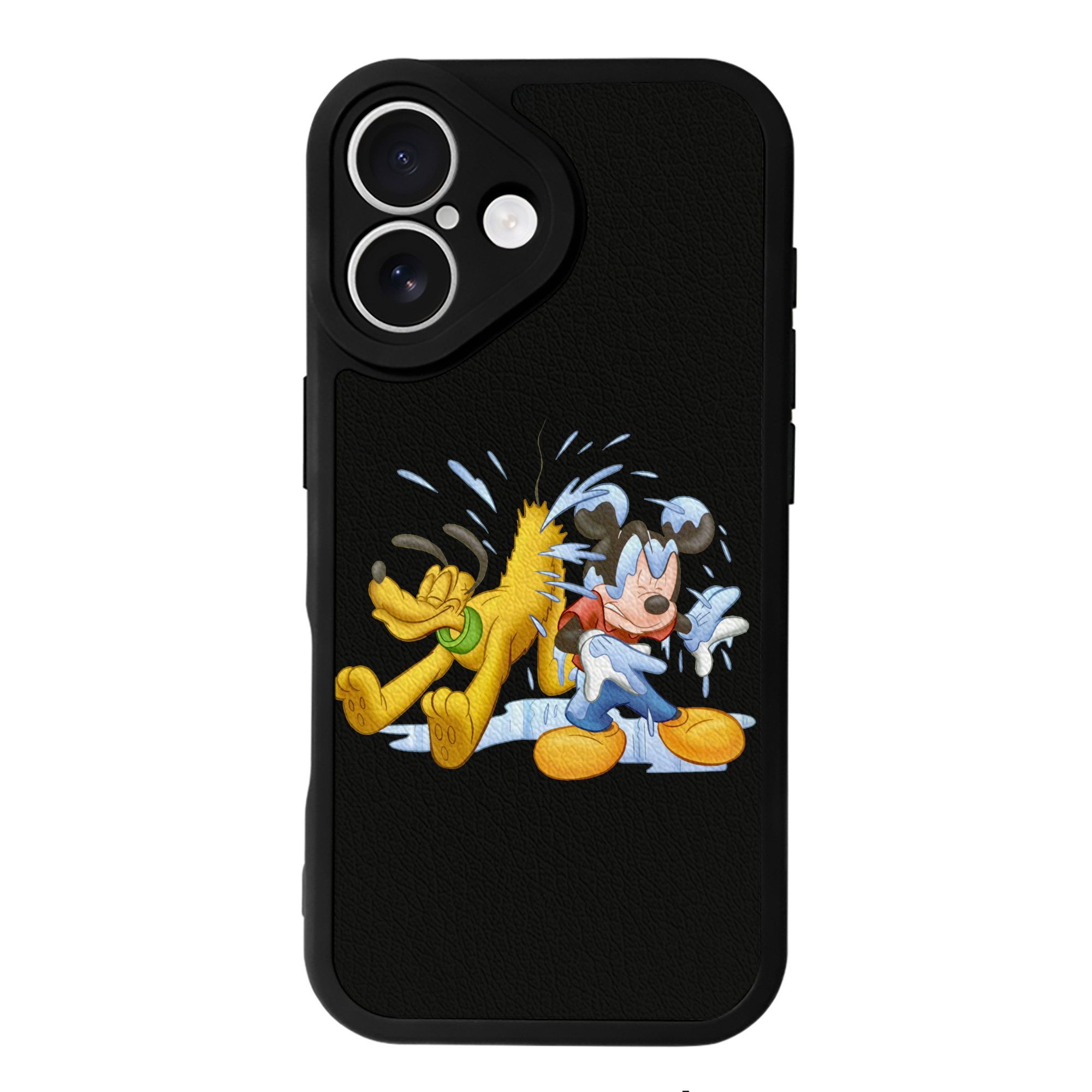 （画像用） ミッキーマウス Mickey Mouse 【iPhone 16シリーズ対応】シリコンスマホケース（レザー調） 材質：シリコン
